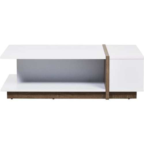 Meubles Tables basses | Table basse plateau laqué pieds bois 110x60cm - RD93963