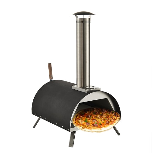 Jardin Barbecues et planchas | Four à pizza extérieur granulés Acier inoxydable Noir L82xl40,5cm - WW94954