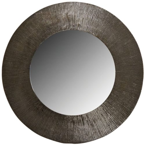 Déco Miroirs | Miroir rond métal zinc antique D41cm - EJ97090
