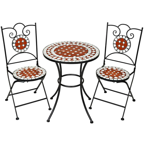 Ensemble table et chaises de jardin marron | Maisons du Monde