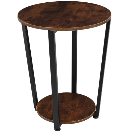Table d’appoint SWINDON 50x62,5cm effet bois foncé industriel