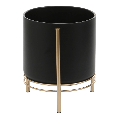 Déco Jarres et cache-pots | Cache-pot en métal noir et doré - TW11563