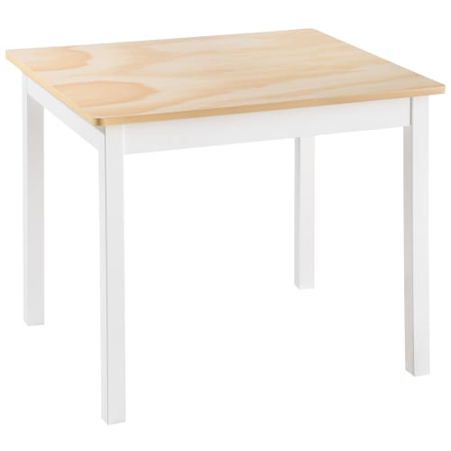 HOMCOM Ensemble Table et chaises Enfant Design scandinave Motif Ourson Bois  pin MDF Blanc : : Cuisine et Maison