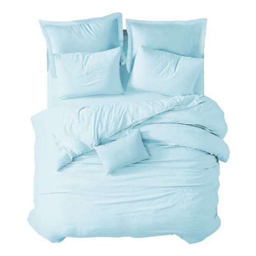 Funda nórdica 100% algodón orgánico azul 260x240 cm cama 180 FN IZKI