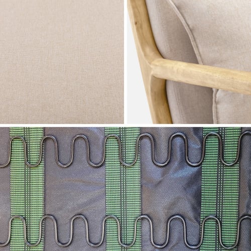 Canapés et fauteuils Fauteuils | Rocking chair design tissu beige et bois - DX70225