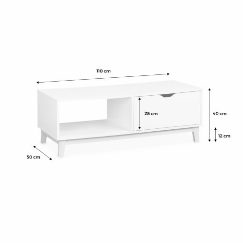 Meubles Tables basses | Table basse scandinave blanche - BX18603