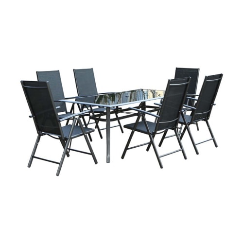 Jardin Ensemble table et chaises de jardin | Table de jardin et 6 chaises en aluminium - VW39868