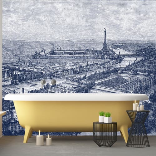 Déco Papiers peints | Papier peint panoramique gravure Paris 1900 390x270cm - UJ91941