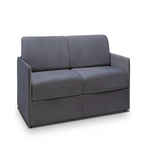 Canapés et fauteuils Canapés convertibles | Canapé lit express 2/3 places velours gris anthracite matelas 22 cm - SE08382
