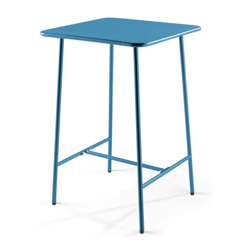 Jardin Tables de jardin | Table de bar en acier bleu pacific - UX15534