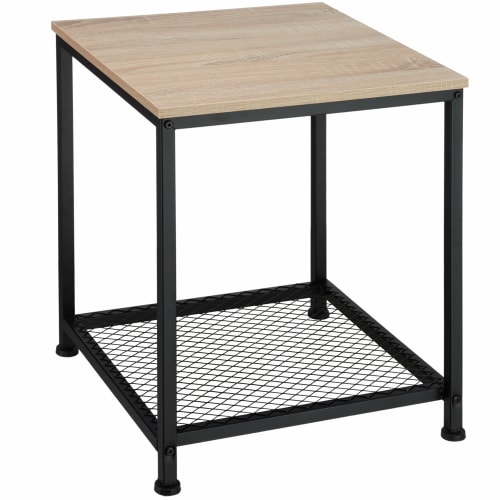 TecTake Table d’appoint ronde table basse bout de canapé style industriel bois MDF 