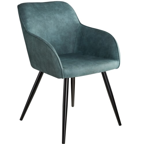 Meubles Chaises | Chaise Marilyn tissu  bleu/noir - KH33683