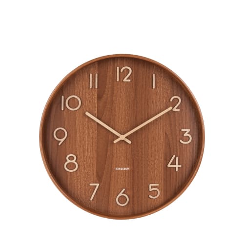 Déco Horloges murales et horloges à poser | Horloge murale ronde en bois D60cm bois foncé - GQ86680