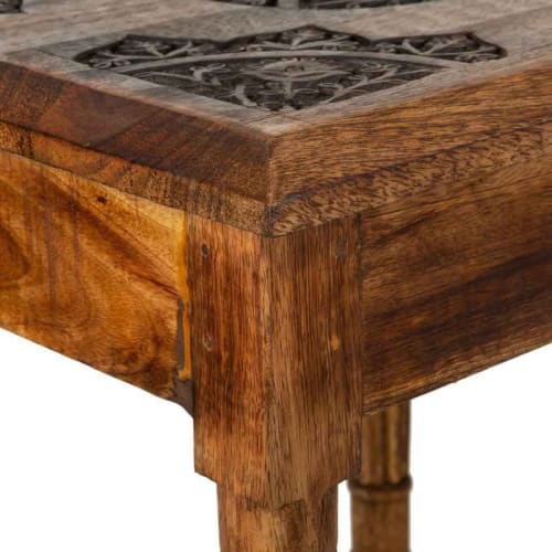 Muebles Mesas auxiliares | Mesa de madera tallada acabado artesanal - PW42796