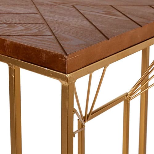 Muebles Mesas auxiliares | Mesa esquinera de madera y metal - TR89989