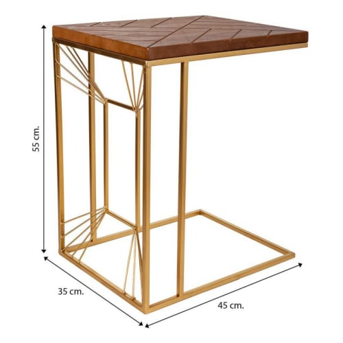 Muebles Mesas auxiliares | Mesa esquinera de madera y metal - TR89989