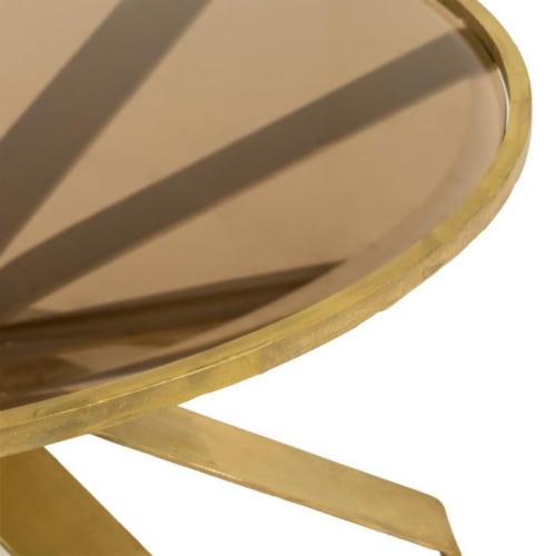 Muebles Mesas auxiliares | Mesa auxiliar de cristal y metal dorado - KI87287