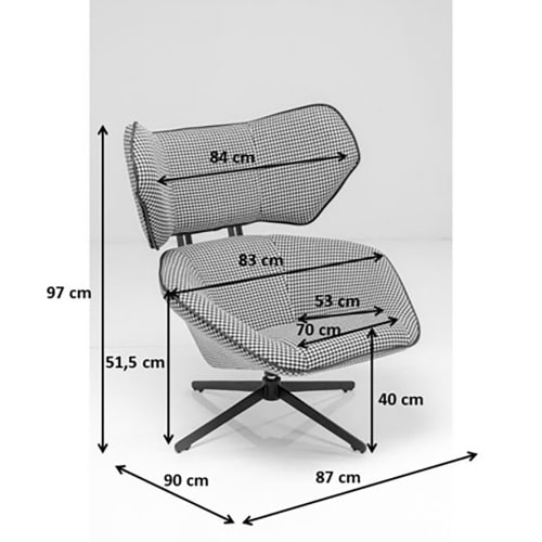 Canapés et fauteuils Fauteuils | Fauteuil pivotant bleu et acier - TK63734