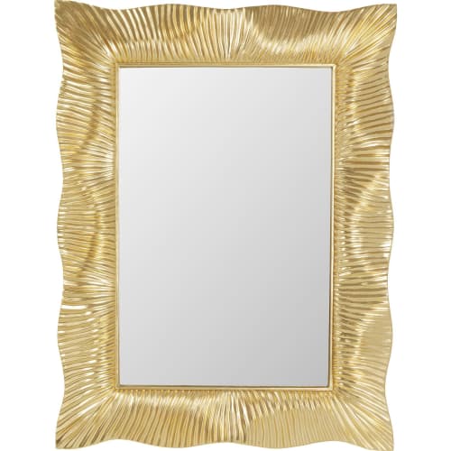 Déco Miroirs | Miroir vagues en polyuréthane doré 124x94 - NX00420