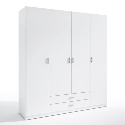 repentino Deshabilitar Domar Armario ropero 4 puertas 2 cajones color blanco, 198 cm longitud ALTEA |  Maisons du Monde