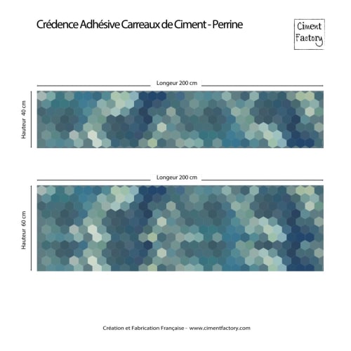 Crédence Adhésive - Carreaux de ciment - Perrine - Mix Gris