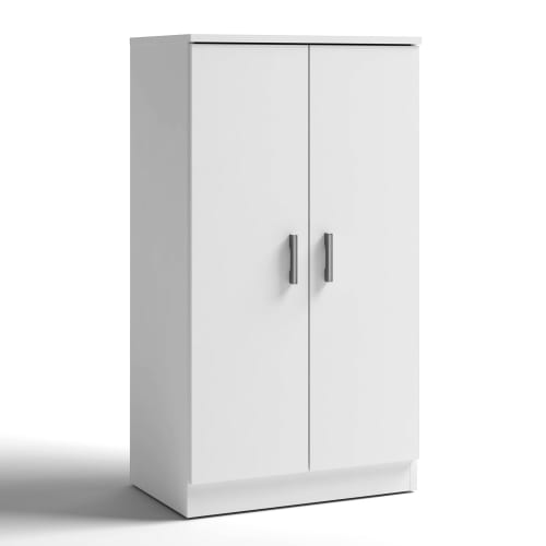 Mueble zapatero 2 puertas color blanco, 55x35x100 cm