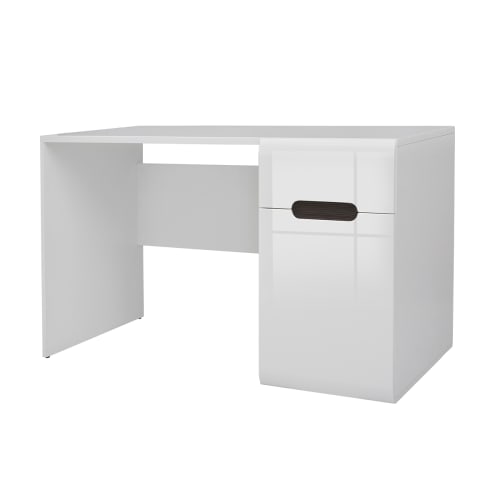 Meubles Bureaux et meubles secrétaires | Bureau 1 tiroir 1 porte blanc laqué et naturel - OG20965