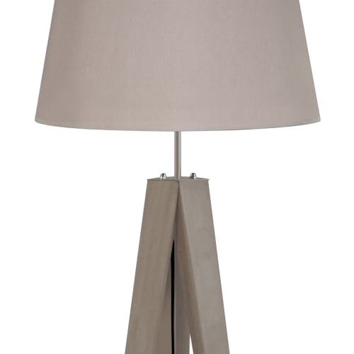 lampada da comodino legno naturale e taupe IDUN