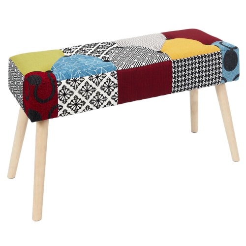 Canapés et fauteuils Banquettes | Banc patchwork sur pieds multicolore - BC39300