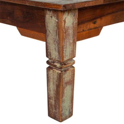 Muebles Mesas auxiliares | Mesa auxiliar de madera acabado artesanal marrón - QS87191