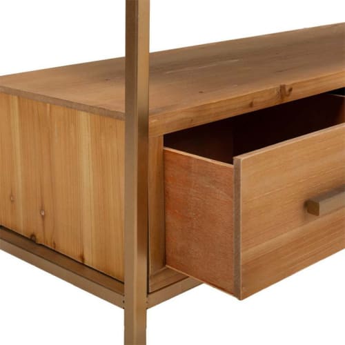 Muebles Mesas auxiliares | Mesa auxiliar de madera y metal marrón - JF60991