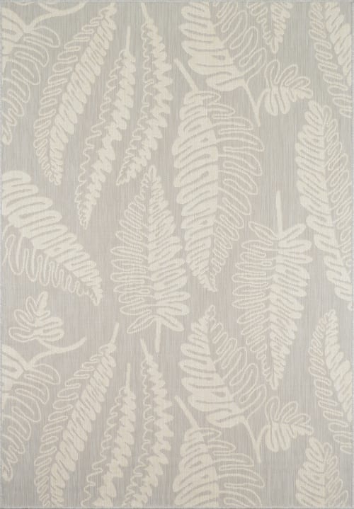 Tapis motif feuilles de palmier gris - 70x140