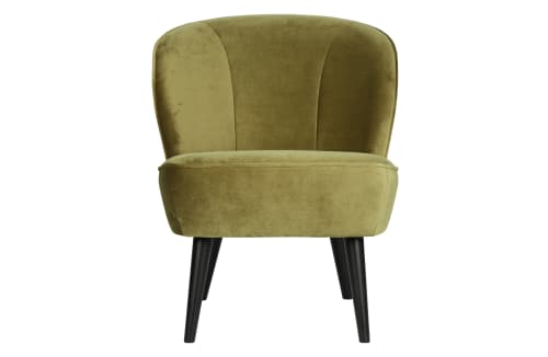 Canapés et fauteuils Fauteuils | Fauteuil salon en velours, chaise vert armée - TI20016