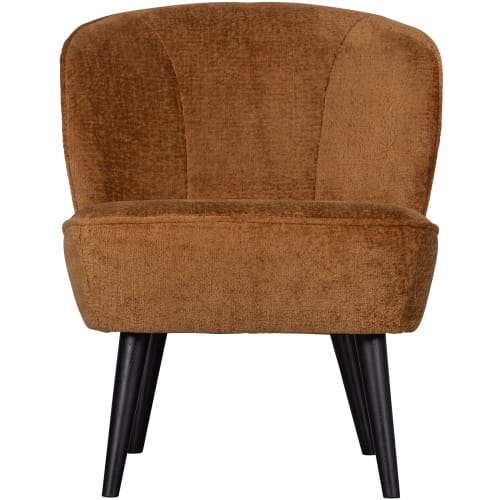 Canapés et fauteuils Fauteuils | Fauteuil salon en velours, chaise marron cognac - XN51022