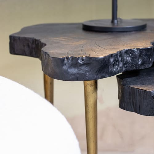 Meubles Tables basses | Set de 3 tables gigognes en bois de litchi - YI16474