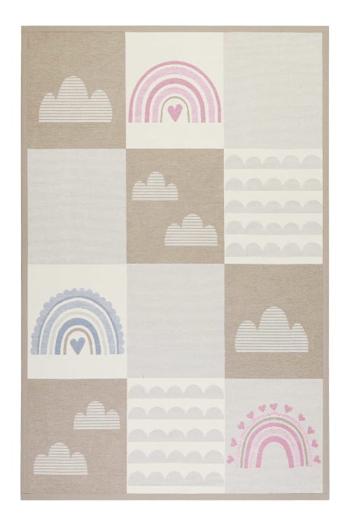 Tappeto reversibile sfumature pastello beige, rosa e blu 100x160 LOVELY  RAINBOW