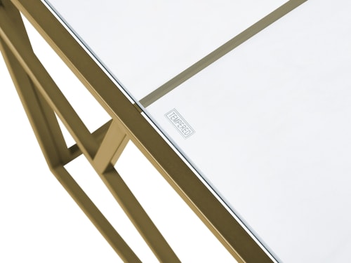 Meubles Tables basses | Table basse dorée en verre - DO89742
