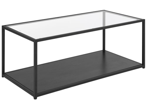 Meubles Tables basses | Table basse noire en verre - PL73746