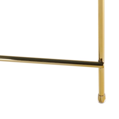 Meubles Tables basses | Table basse marron et dorée ronde ⌀ 63 cm - KI78511