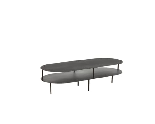 Meubles Tables basses | Table basse double plateau rectangle métal - WF91340