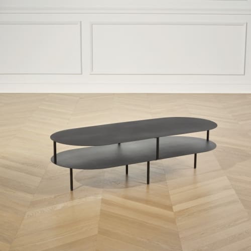 Meubles Tables basses | Table basse double plateau rectangle métal - WF91340