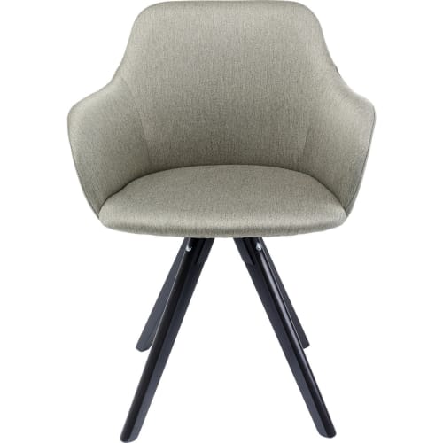 Canapés et fauteuils Fauteuils | Chaise avec accoudoirs pivotante verte et hêtre noir - RR02317