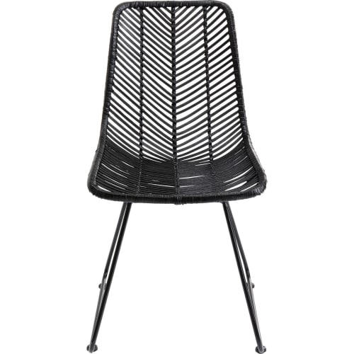 Canapés et fauteuils Fauteuils | Chaise en rotin noir et acier - GP63138