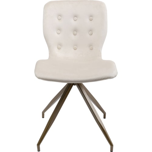 Canapés et fauteuils Fauteuils | Chaise en velours crème et acier bronze - MQ43258