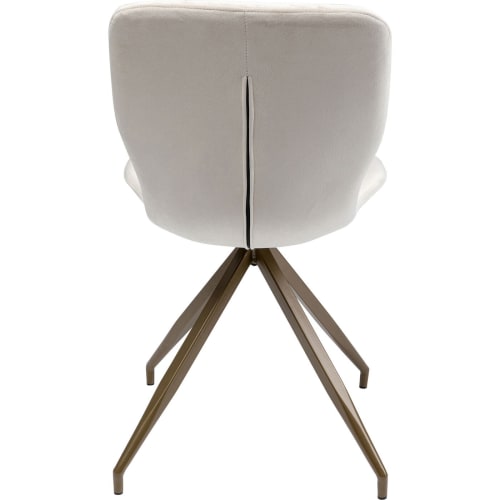 Canapés et fauteuils Fauteuils | Chaise en velours crème et acier bronze - MQ43258