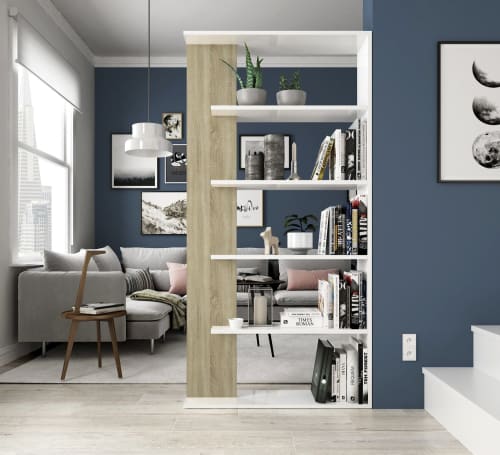 Libreria JANNERUP stretta 5 ripiani rovere