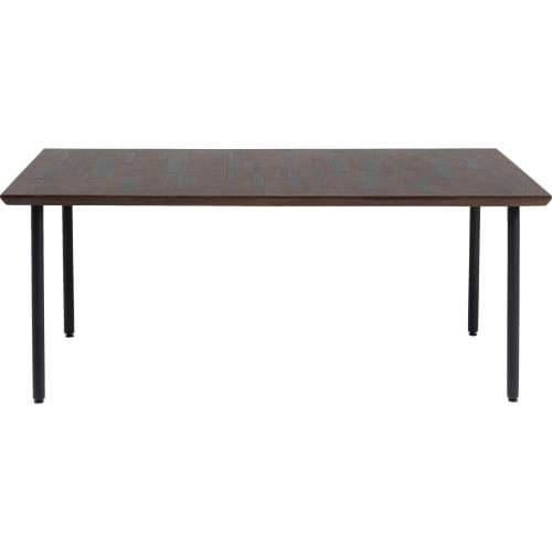 Meubles Tables à manger | Table à manger 8 personnes en manguier brun et noir L180 - ZB30155
