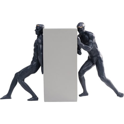 Déco Statuettes et figurines | Statuette hommes lutte en polyrésine bleue et blanche 23x38 - ST67873