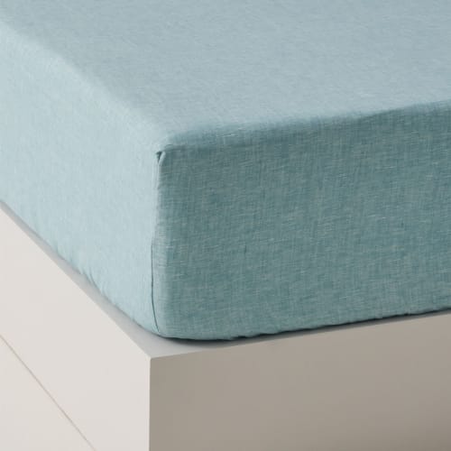 Ropa de hogar y alfombras Sábanas bajeras | Bajera lino azul cama de 180cm - BS04008