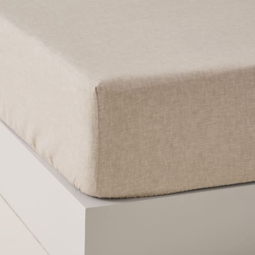 Ropa de hogar y alfombras Sábanas bajeras | Bajera lino beige cama de 180cm - HG79907